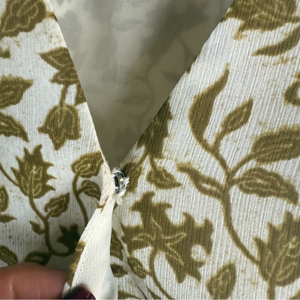 Madewell Floral V-Neck Blouse in Brown and Cream Size:S - Picture 12 of 17
